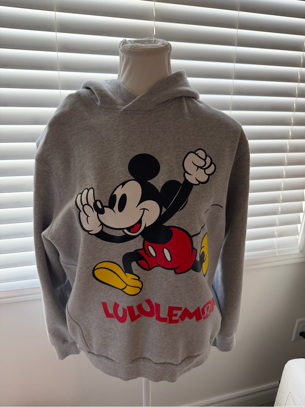 lululemon athletica Gray Mickey Mouse Graphic Hoodie with Red & Yellow Accents